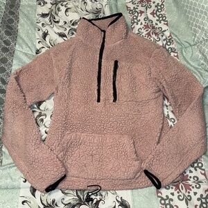 Light Pink Women Fleece Pullover Sweater
